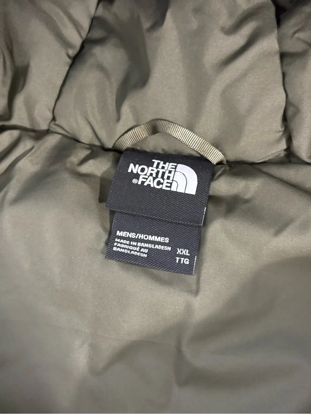 NEW The North Face Men’s XXL Taupe Green Aconcagua 3 Hoodie Down Puffer Jacket
